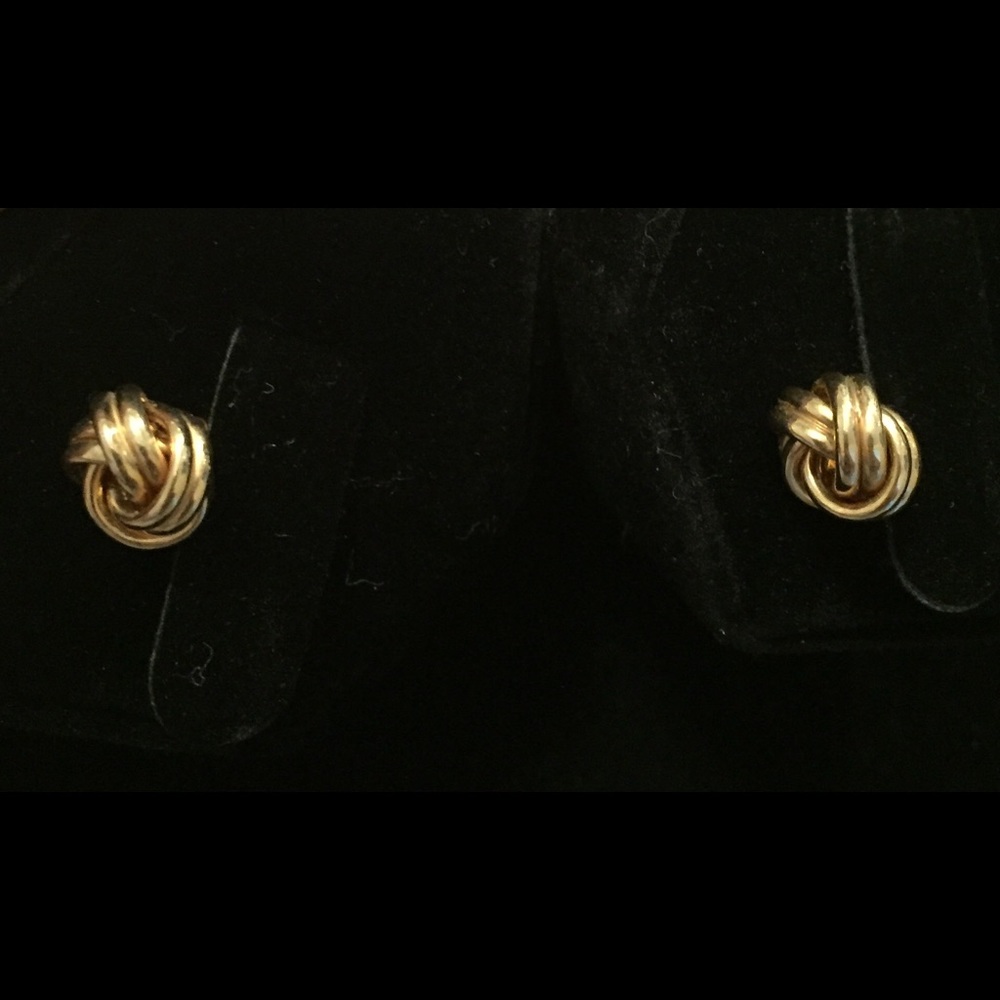 Genuine 18K Yellow Gold Love Knot Earrings